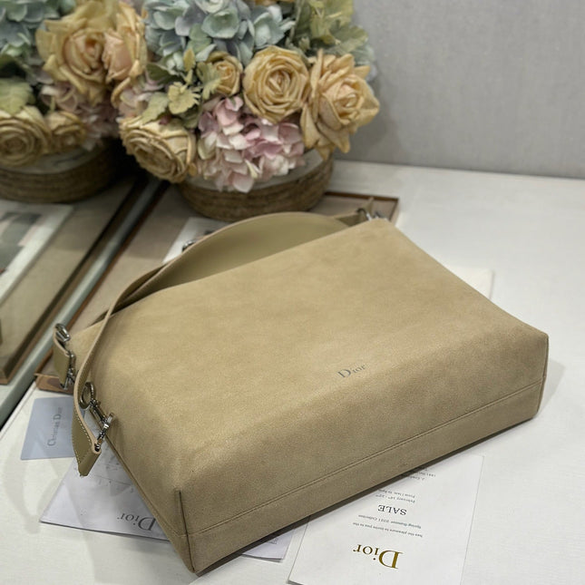 DIOR 26S DIORLY BAG 39 IN BEIGE SUEDE