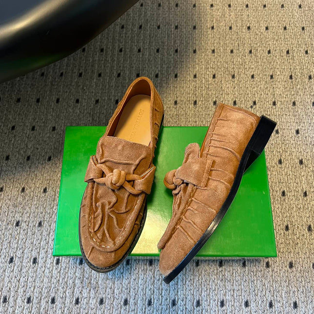 BOTTEGA VENETA 26S LOAFERS IN BROWN SUEDE