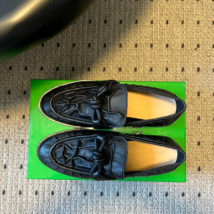BOTTEGA VENETA 26S LOAFERS IN BLACK LAMBSKIN