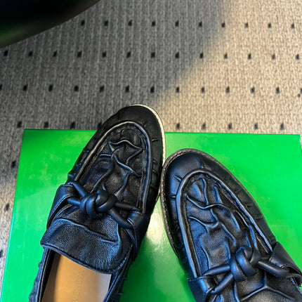 BOTTEGA VENETA 26S LOAFERS IN BLACK LAMBSKIN