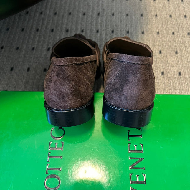BOTTEGA VENETA 26S LOAFERS IN DARK BROWN SUEDE