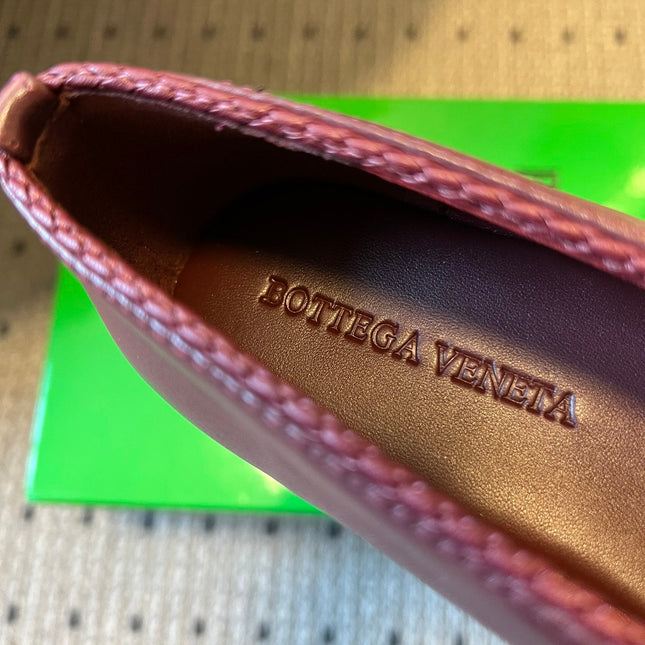 BOTTEGA VENETA 26S ESPADRILLE BALLET FLATS IN DARK RED LAMBSKIN