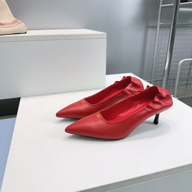 PRADA 26S PUMPS 55MM IN DARK RED CALFSKIN