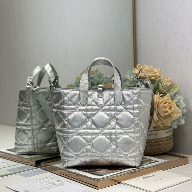 DIOR 26S TOUJOURS BAG 23 IN SILVER CALFSKIN