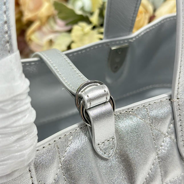 DIOR 26S TOUJOURS BAG 23 IN SILVER CALFSKIN