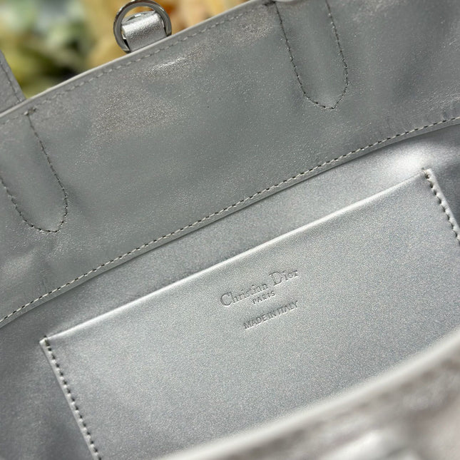 DIOR 26S TOUJOURS BAG 23 IN SILVER CALFSKIN
