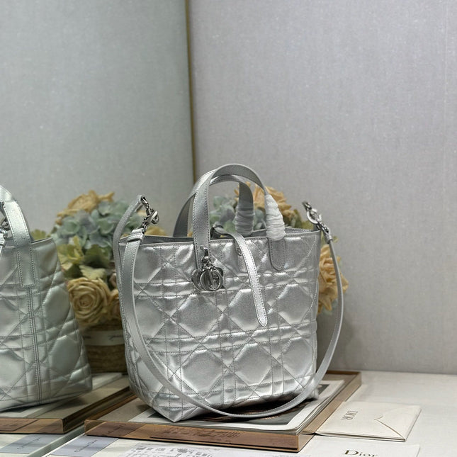 DIOR 26S TOUJOURS BAG 23 IN SILVER CALFSKIN