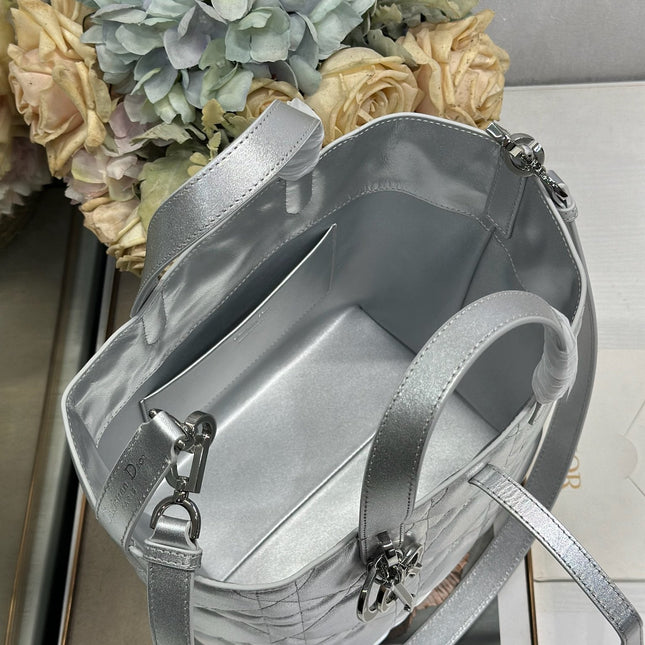 DIOR 26S TOUJOURS BAG 23 IN SILVER CALFSKIN