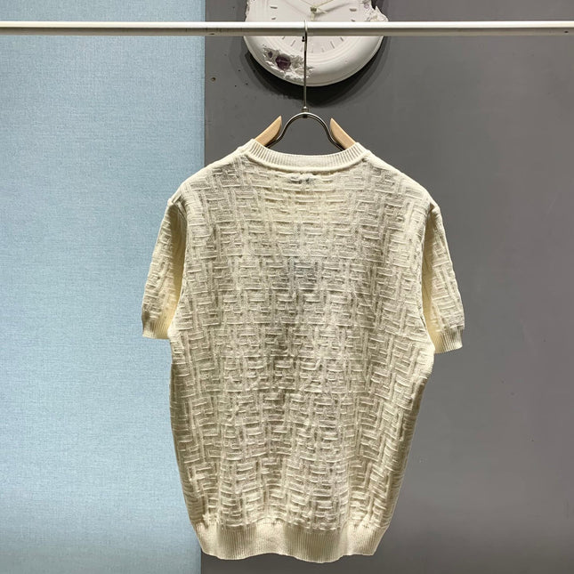 FENDI 26S SHORT-SLEEVE KNIT TOP 354