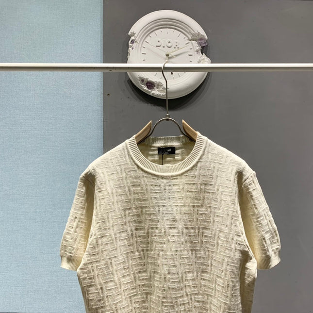 FENDI 26S SHORT-SLEEVE KNIT TOP 354
