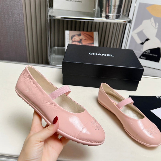 CHANEL 26S MARY JANE FLATS IN PINK CALFSKIN
