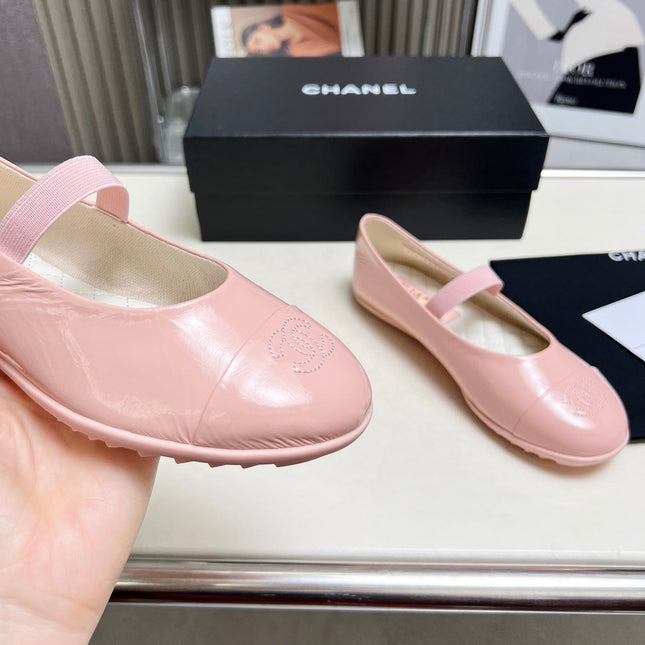 CHANEL 26S MARY JANE FLATS IN PINK CALFSKIN