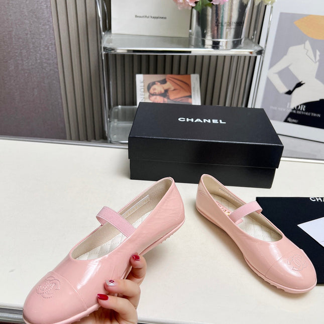 CHANEL 26S MARY JANE FLATS IN PINK CALFSKIN