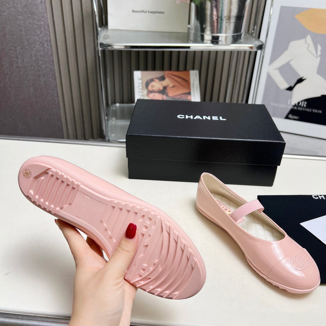 CHANEL 26S MARY JANE FLATS IN PINK CALFSKIN