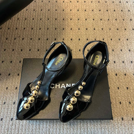 CHLOE 26S HIGH HEELS IN BLACK PATENT CALFSKIN