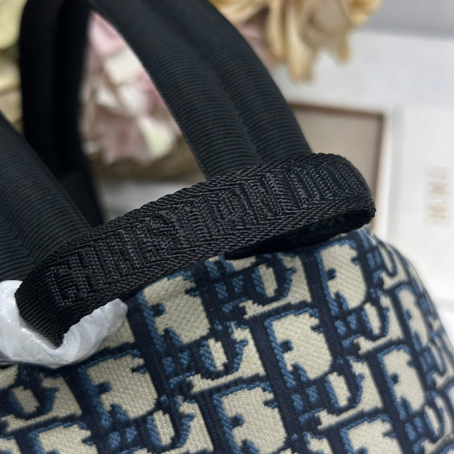 DIOR 26S TRAVEK BACKPACK 21 IN BLUE OBLIQUE JACQUARD