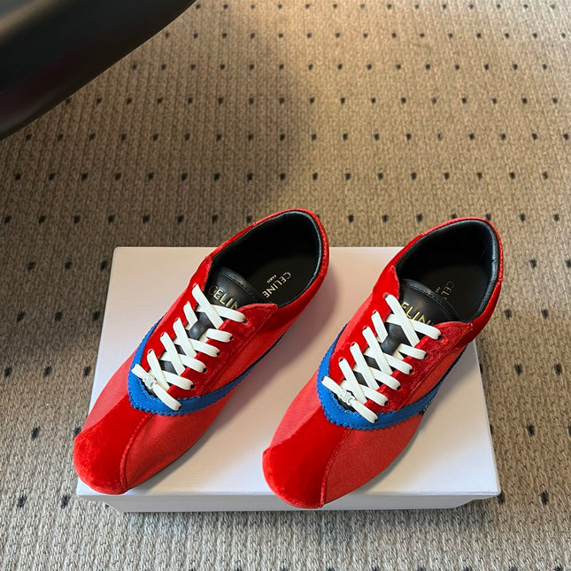 CELINE 26S SNEAKERS IN RED VELVET
