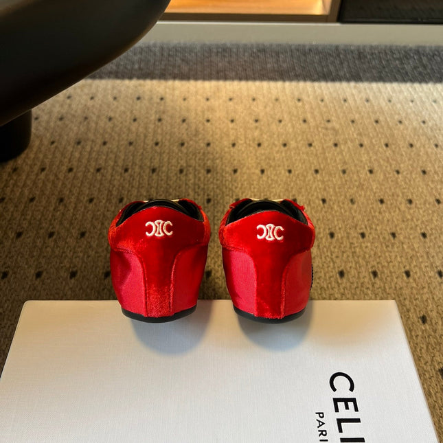 CELINE 26S SNEAKERS IN RED VELVET