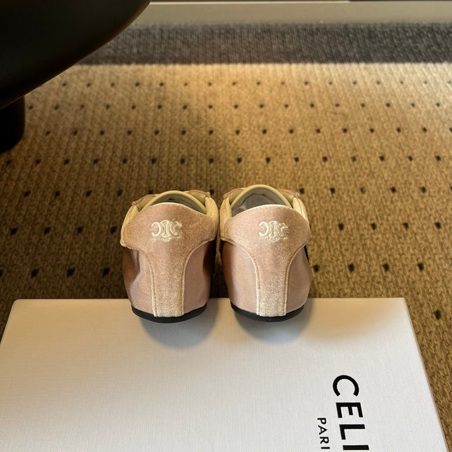 CELINE 26S SNEAKERS IN LIGHT PINK VELVET