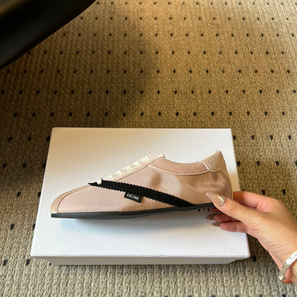 CELINE 26S SNEAKERS IN LIGHT PINK VELVET