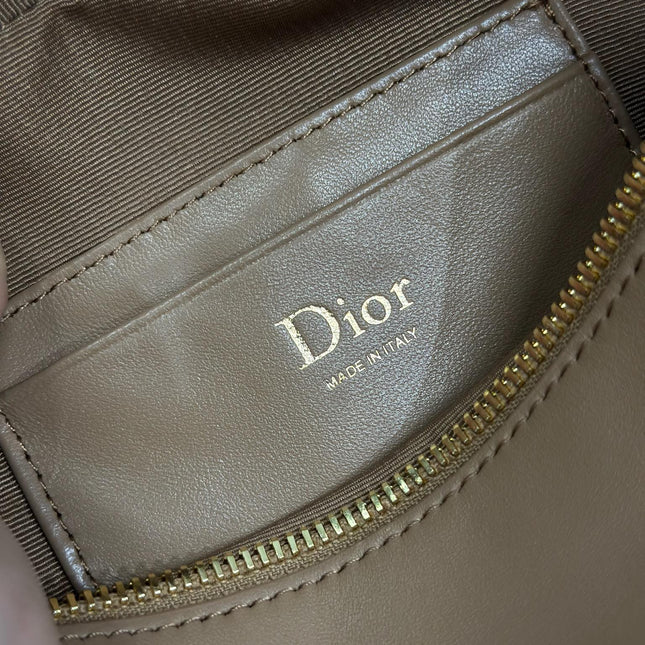 DIOR 26S BOW POUCH BAG 20 IN BROWN LAMBSKIN