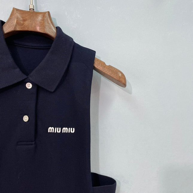 MIUMIU 26S SLEEVELESS POLO TOP STYLE 1087