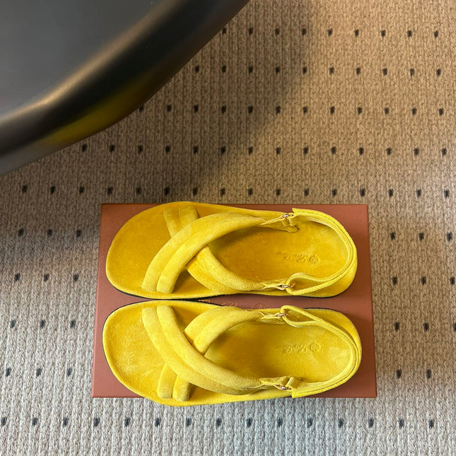 LP 26S CROSS-STRAP SANDALS IN YELLOW SUEDE
