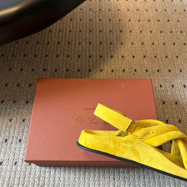 LP 26S CROSS-STRAP SANDALS IN YELLOW SUEDE