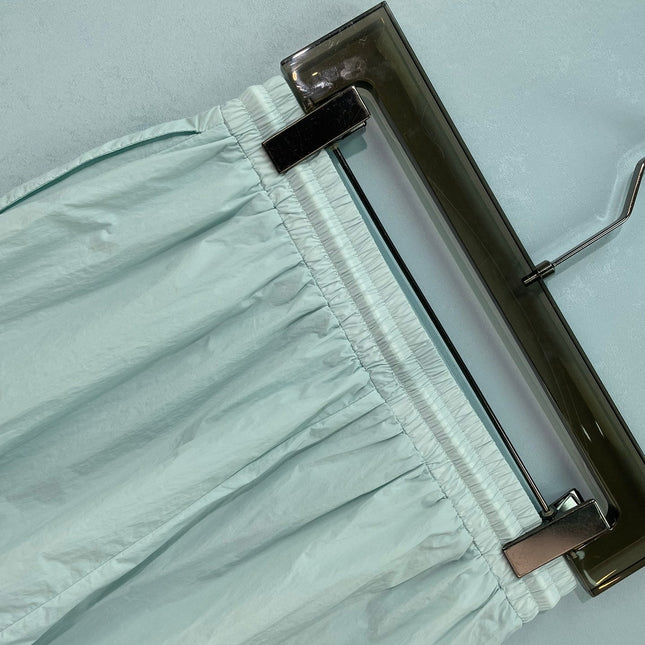 MONCLER 26S RUCHED WIDE-LEG PARACHUTE PANTS 700