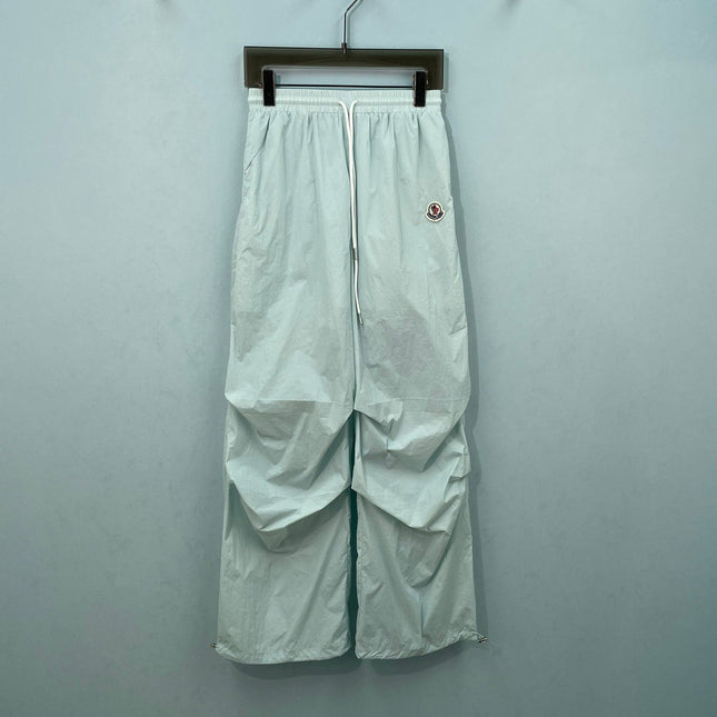 MONCLER 26S RUCHED WIDE-LEG PARACHUTE PANTS 700