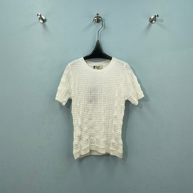 FENDI 26S SHORT-SLEEVE KNIT TOP 378