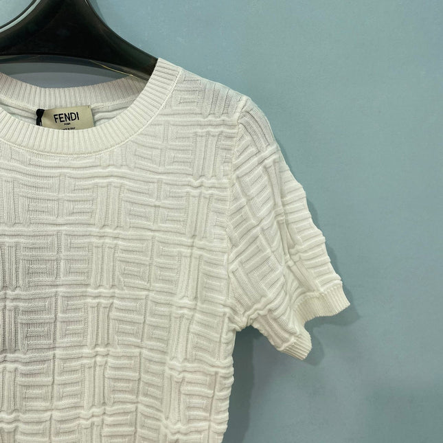 FENDI 26S SHORT-SLEEVE KNIT TOP 378