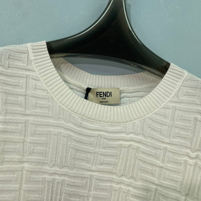 FENDI 26S SHORT-SLEEVE KNIT TOP 378