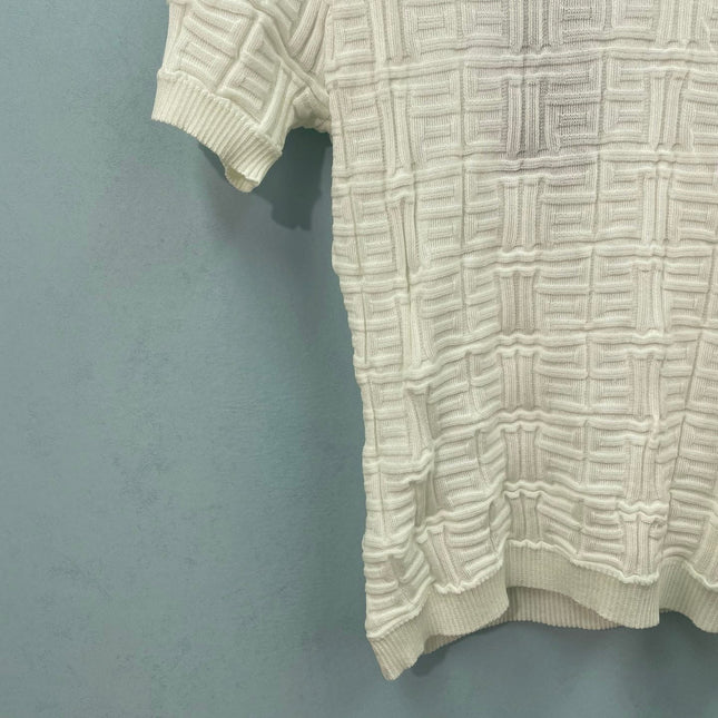 FENDI 26S SHORT-SLEEVE KNIT TOP 378
