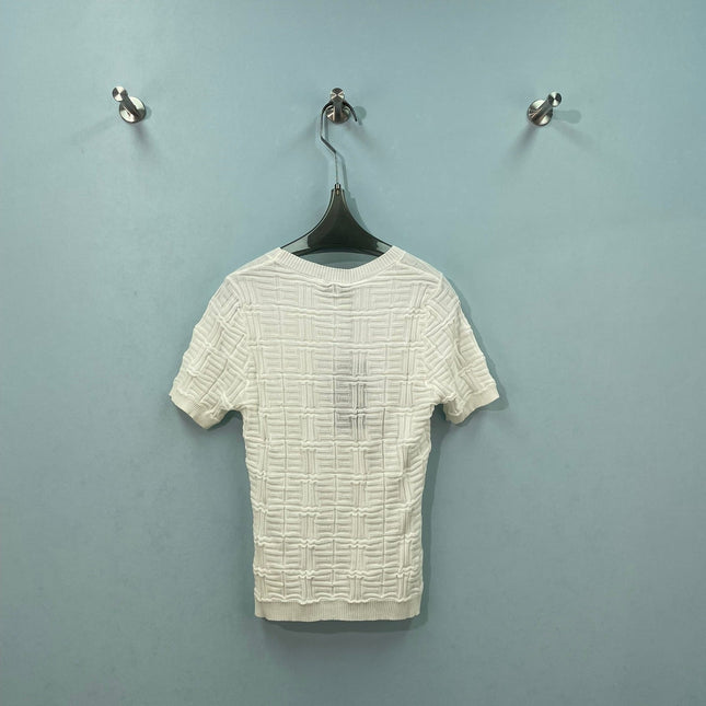 FENDI 26S SHORT-SLEEVE KNIT TOP 378