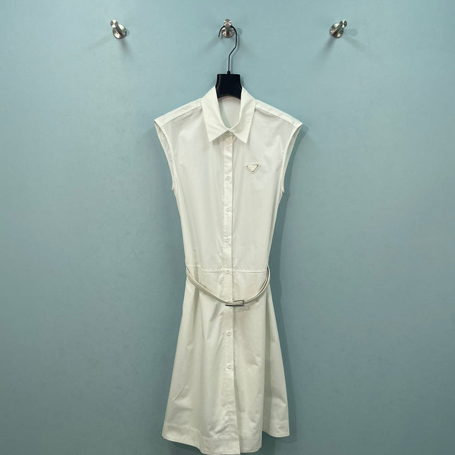 PRADA 26S SLEEVELESS SHIRT DRESS 974