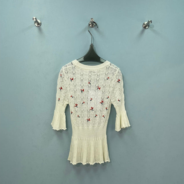 CHANEL 26S CHERRY KNIT TOP 1289