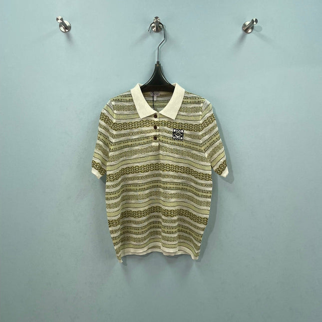 LOEWE 26S SHORT-SLEEVE KNIT POLO SHIRT 573