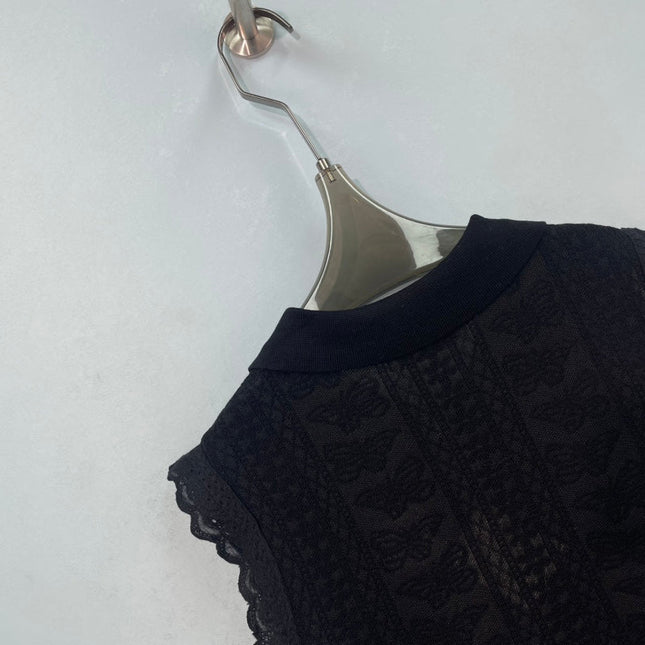 LOEWE 26S RUFFLE-SLEEVE KNIT POLO SHIRT 574
