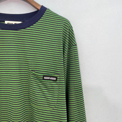 MIUMIU 26S LONG-SLEEVE STRIPED T-SHIRT 1396
