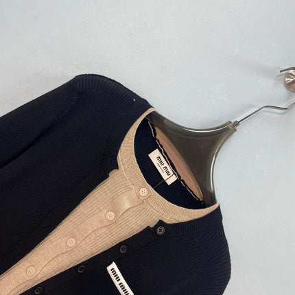 MIUMIU 26S ROUND-NECK KNIT CARDIGAN 1395