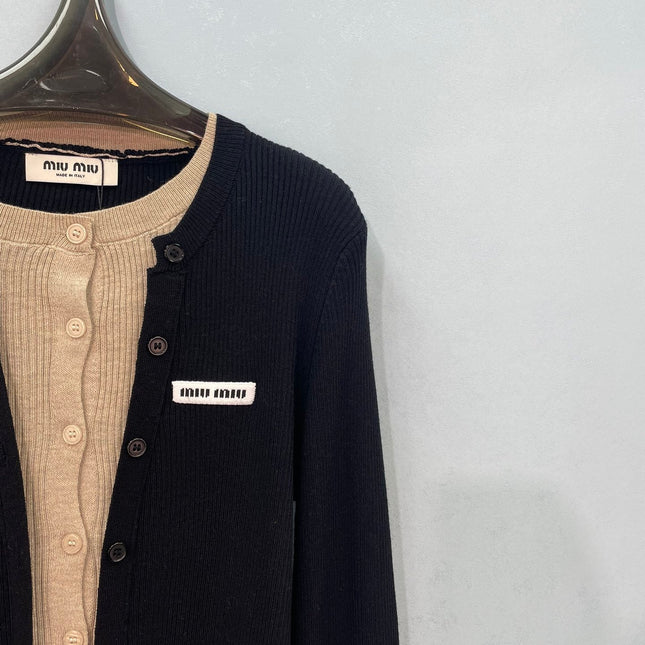 MIUMIU 26S ROUND-NECK KNIT CARDIGAN 1395