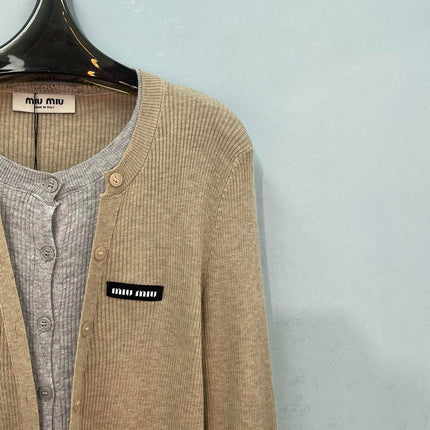 MIUMIU 26S ROUND-NECK KNIT CARDIGAN 1394