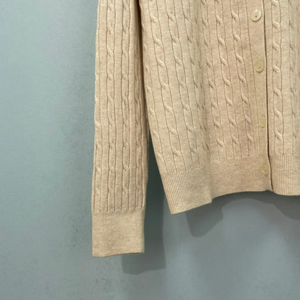 MIUMIU 26S SHIRT-COLLAR CABLE-KNIT CARDIGAN 1391
