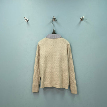 MIUMIU 26S SHIRT-COLLAR CABLE-KNIT CARDIGAN 1391