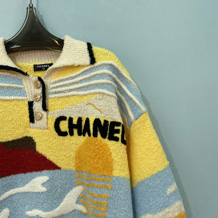 CHANEL 26S SHORT SLEEVE POLO KNIT SWEATER 1532
