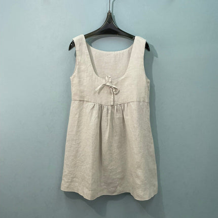 MIUMIU 26S SLEEVELESS BOW MINI DRESS 1422