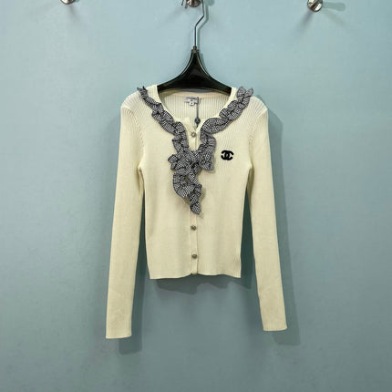 CHANEL 26S RUFFLE KNIT CARDIGAN 1653