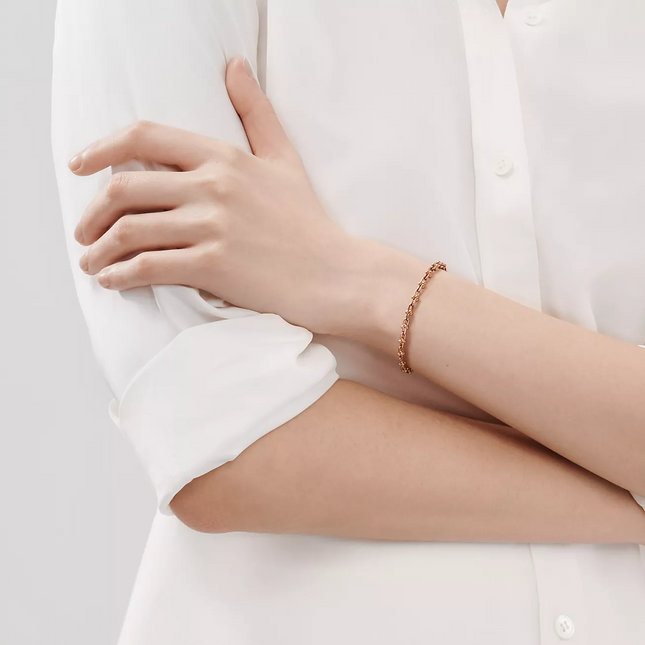 HARDWARE MICRO LINK 44 MOTIF PINK GOLD BRACELET
