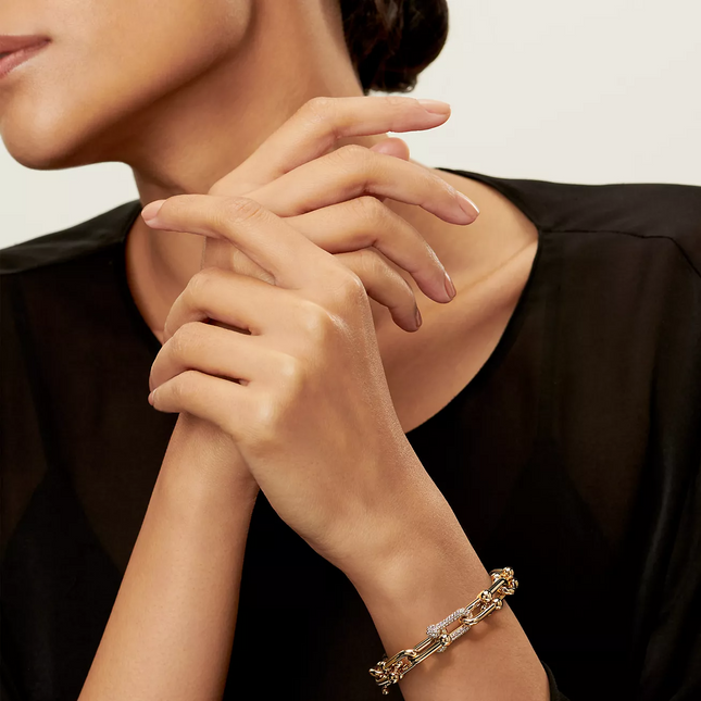HARDWARE LARGE LINK GOLD DIAMOND BRACELET